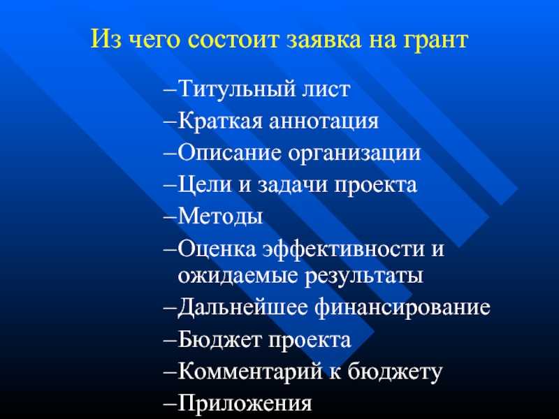 Из чего состоит цель проекта